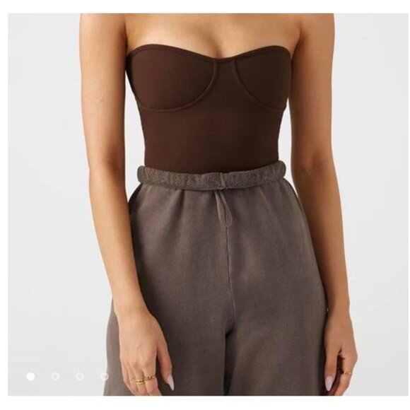 Joah Brown Bustier Tube Top - Picture 2 of 7